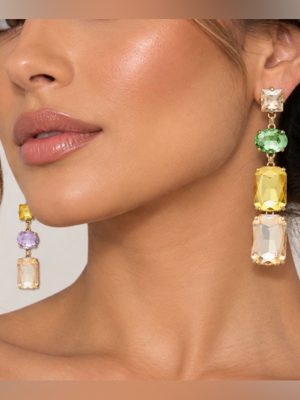 Petit Multicolor Drop Earrings in Gold-Tone
